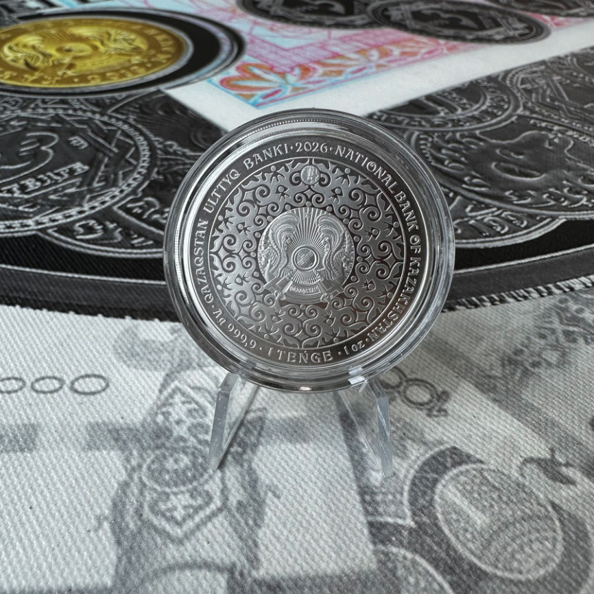 Инвестиционная KOKBORI (Кокбори) 1oz UNC - 1 тенге 2026 год фото 3