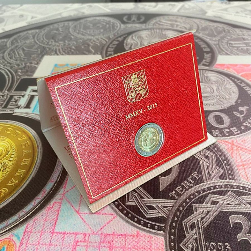 2 евро Ватикан 2015 (в блистере) - Восьмая Мировая встреча семей фото 5