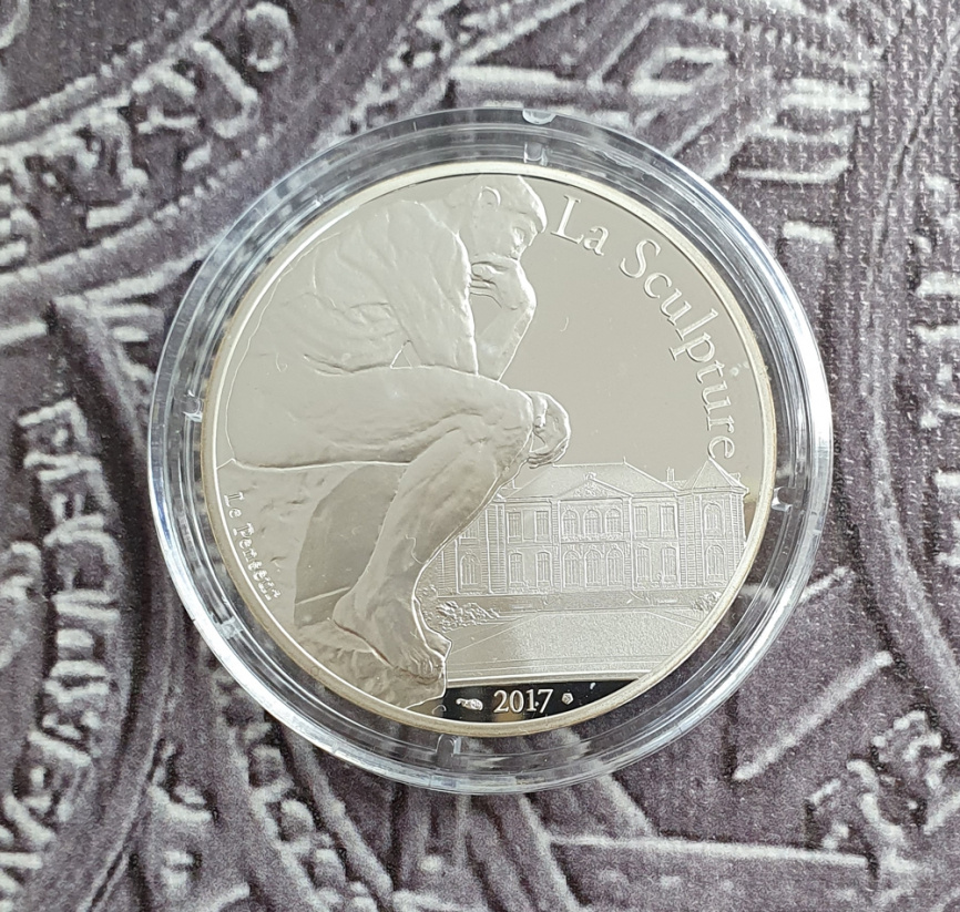 Огюст Роден. Мыслитель - Франция, 10 евро, 2017 год фото 3