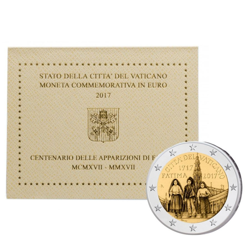 2 евро Ватикан 2017 (в блистере) - 100 лет Фатимским явлениям фото 1