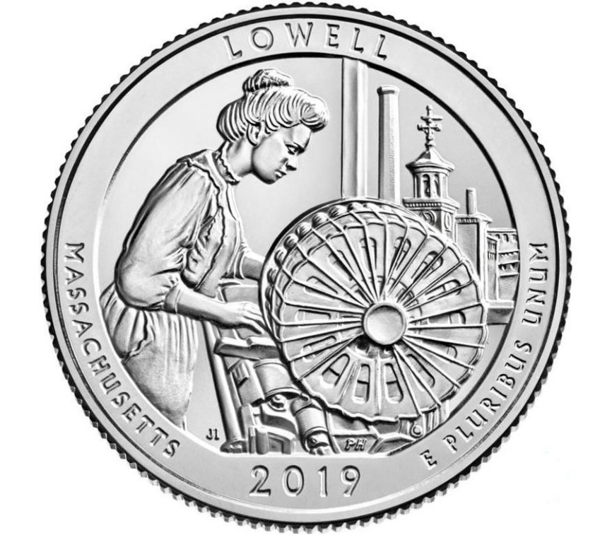 Национальный исторический парк Лоуэлл, Массачусетс - Парки США, 2019 год, 25 центов фото 1