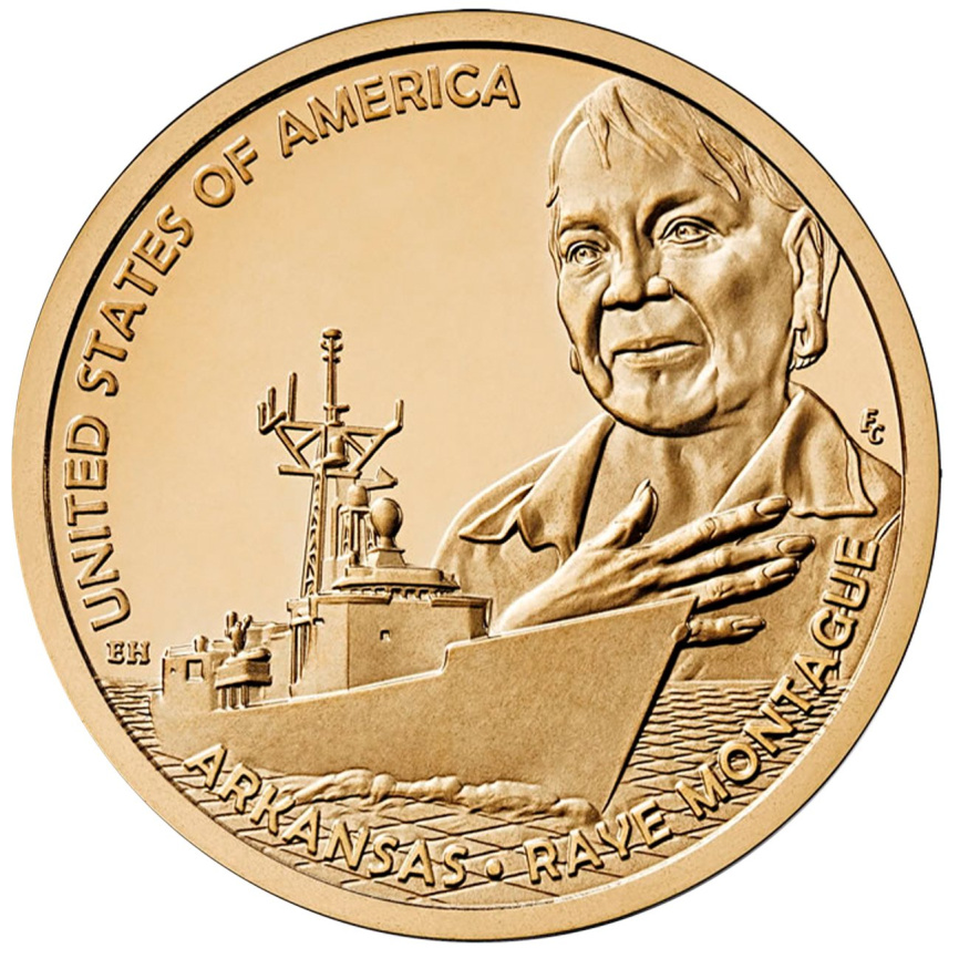 Американские инновации - Рэй Монтегю | Арканзас | 2025 год | 1 доллар фото 1