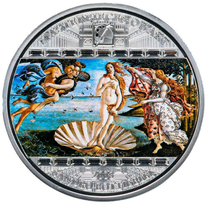 Рождение Венеры (Сандро Боттичелли), Шедевры искусства - о.Кука, 3oz, 2008 фото 1