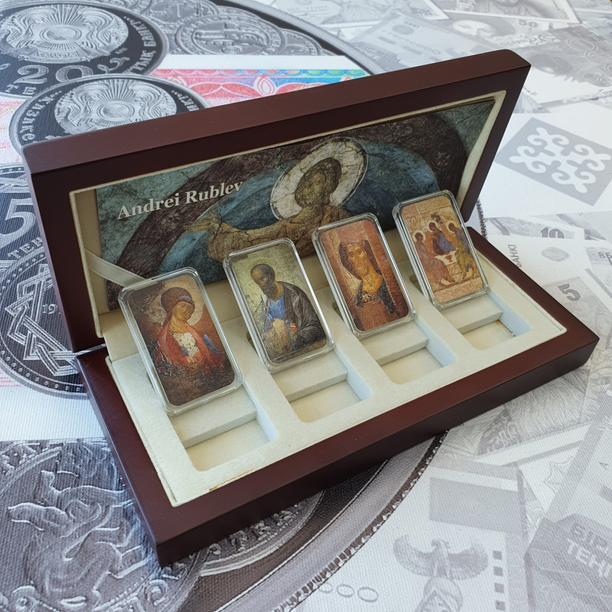 Набор монет "Православные святыни. Андрей Рублев" (4 шт) фото 3