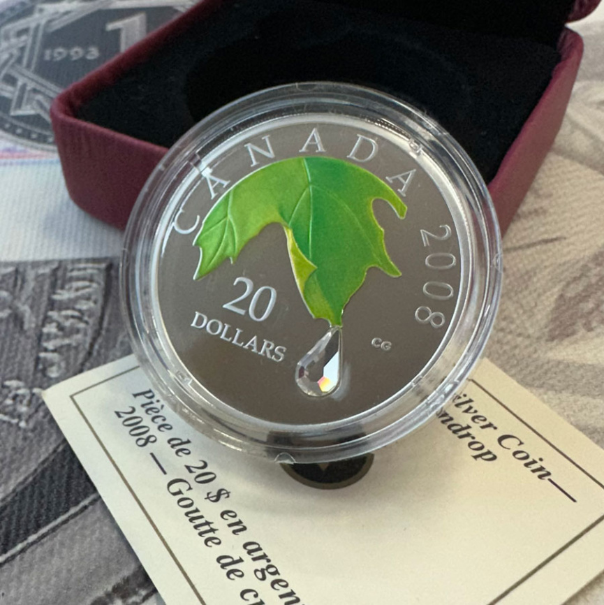 Хрустальная капля дождя (Swarovski) - Канада, 2008 год, 20 долларов фото 2