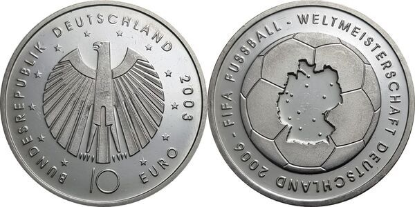Чемпионат мира по футболу 2006 (блистер) -  Германия, 10 евро, 2003 год фото 1