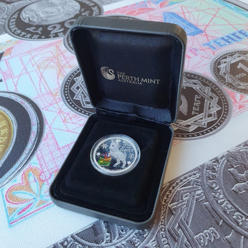 Год козы (baby goat) - Тувалу, 50 центов, 1/2 унции, 2015 год фото 5