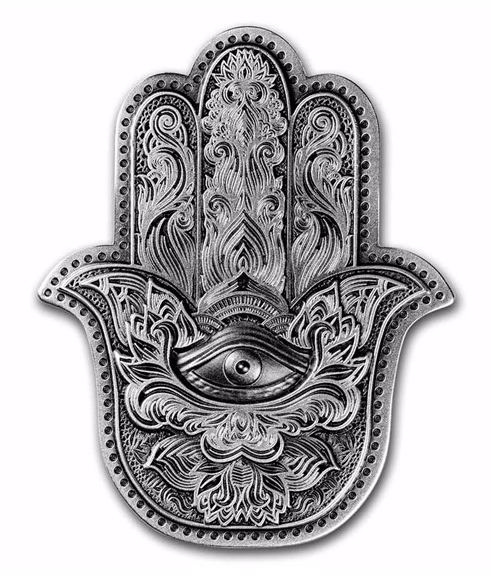 HAMSA Рука Фатимы (2 oz) - Южная Корея, серебряный жетон фото 2