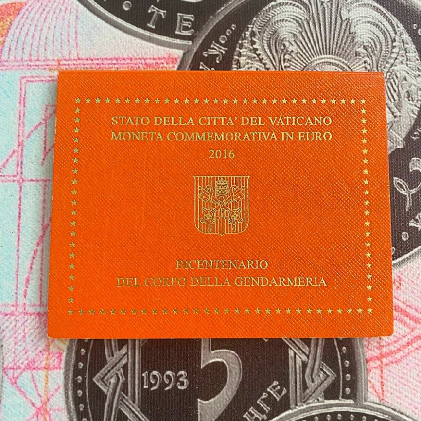 2 евро Ватикан 2016 (в блистере) - 200 лет Ватиканской жандармерии фото 5
