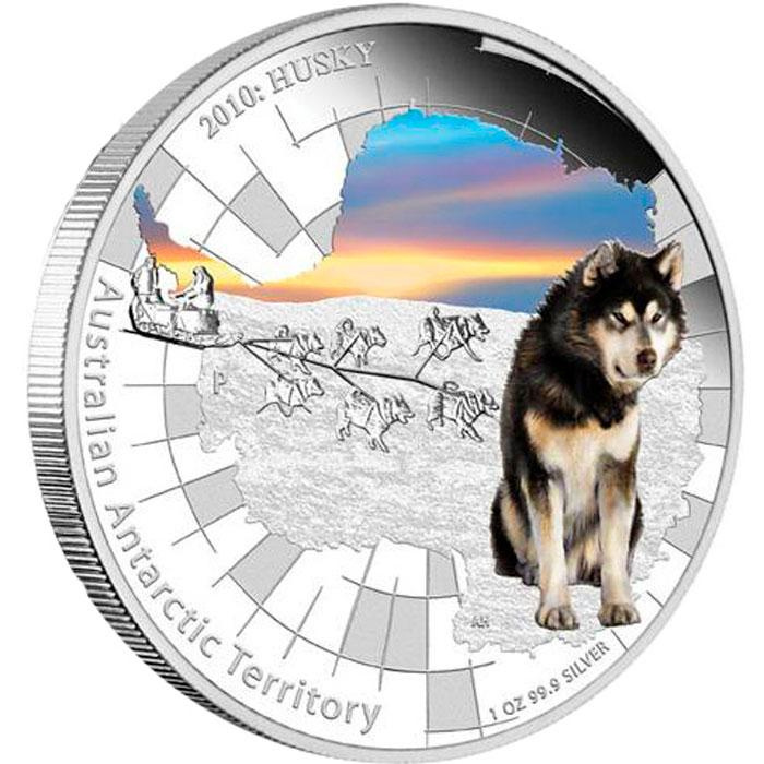 Хаски, Австралийские антарктические территории - 2010 год, 1 доллар фото 1