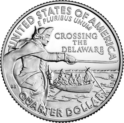 Дж.Вашингтон пересекает Делавер - США, квотер, 2021 год фото 1