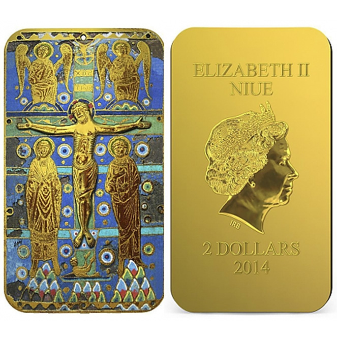 Распятие Иисуса Христа - Святые, 2 доллара, о. Ниуэ фото 1