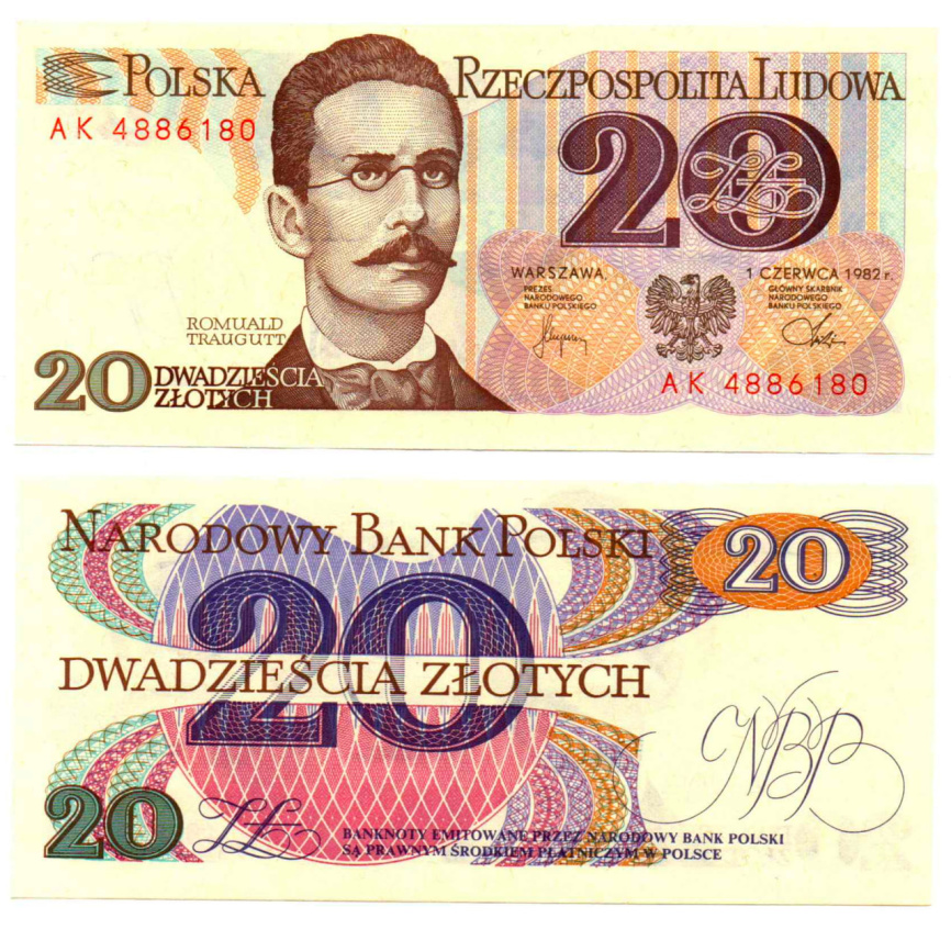 Польша 20 злотых 1982 год фото 1