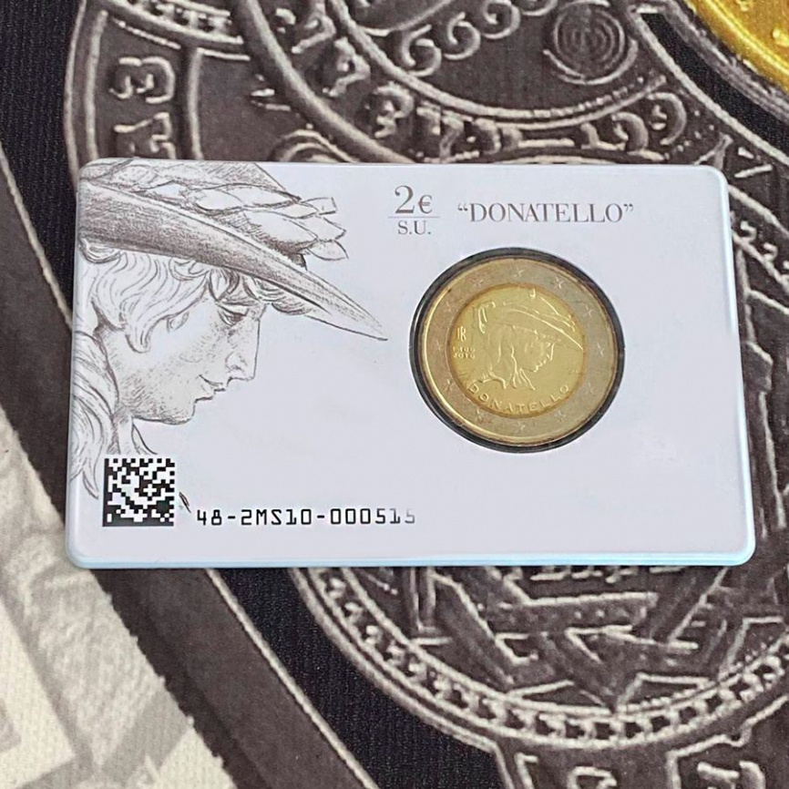 2 евро Италия 2016 (в блистере) - 550 лет со дня смерти Донателло фото 2