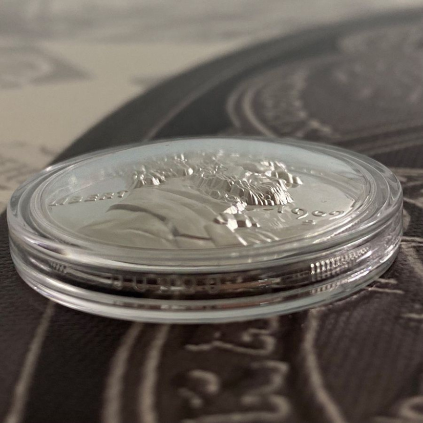 Раунд США Абраам Линкольн, выпуклая - серебро 1 унция фото 3