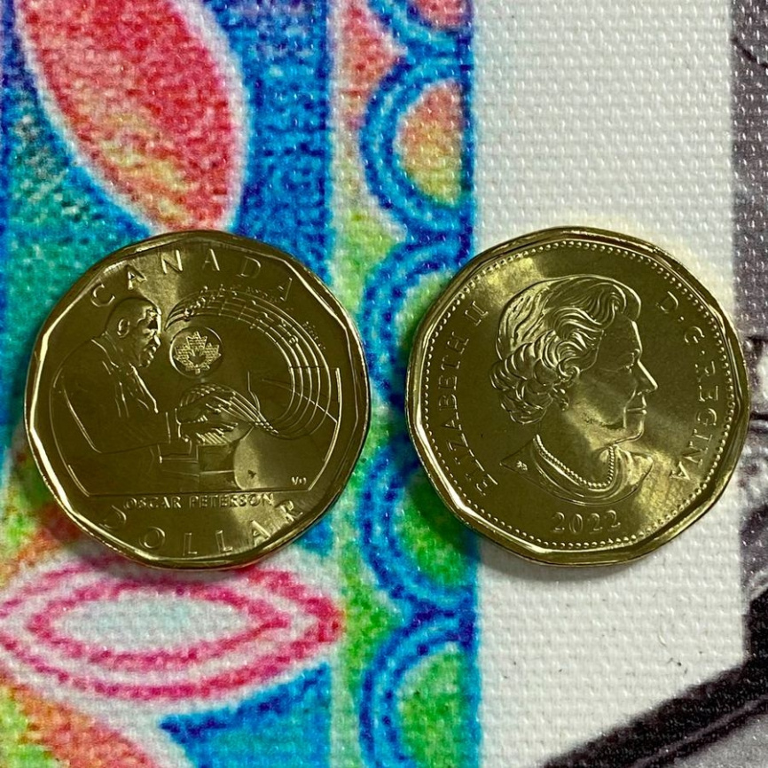 Пианист Оскар Петерсон - Канада, 1 доллар, 2022 год фото 3