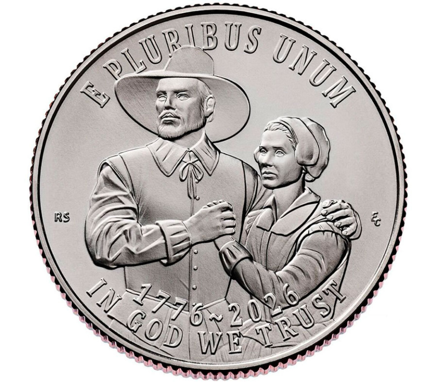 Мэйфлауэрское соглашение - США, 25 центов 2026 год фото 2