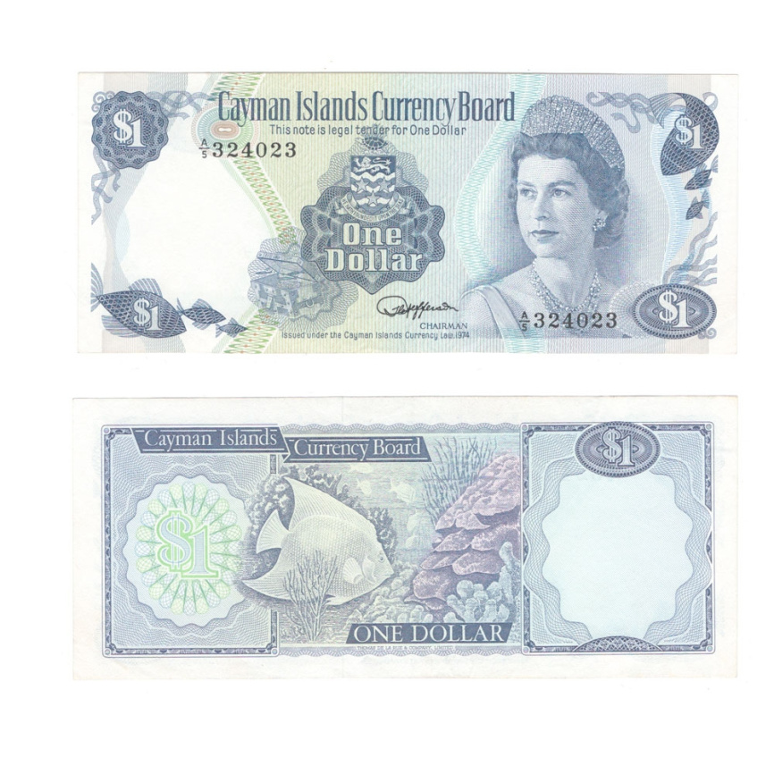 Каймановы острова 1 доолар 1974 год (состояние XF) фото 1