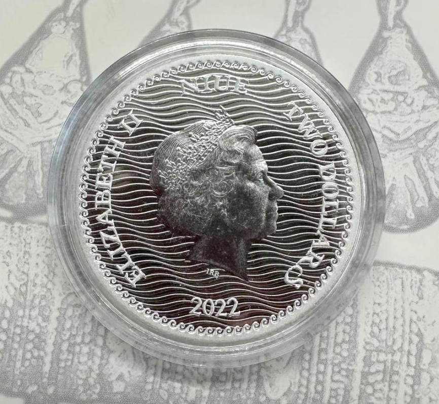 Пират Калико Джек, серия «Веселый Роджер» - о.Ниуэ, 2 доллара, 2022 год фото 4