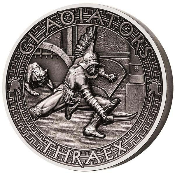 Гладиаторы. Фракиец (2 oz) - Соломоновы острова, 5 долларов, 2017 год фото 1