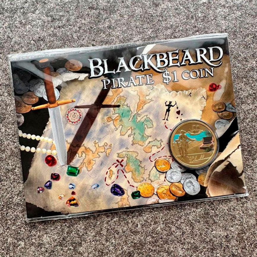 Пират Черная Борода (блистер) - Тувалу, 1 доллар, 2010 год фото 3