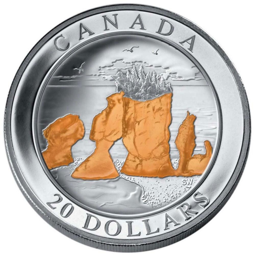 Скалы Хоупвелл (позолота) - Канада, 20 долларов, 2004 год фото 1