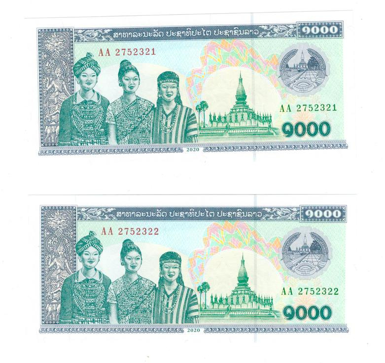 Лаос 1000 кип 2020 год фото 1
