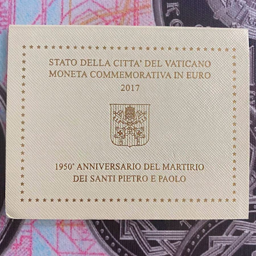 2 евро Ватикан 2017 (в блистере) - 1950-я годовщина мученической кончины Святого Петра и Святого Павла фото 5