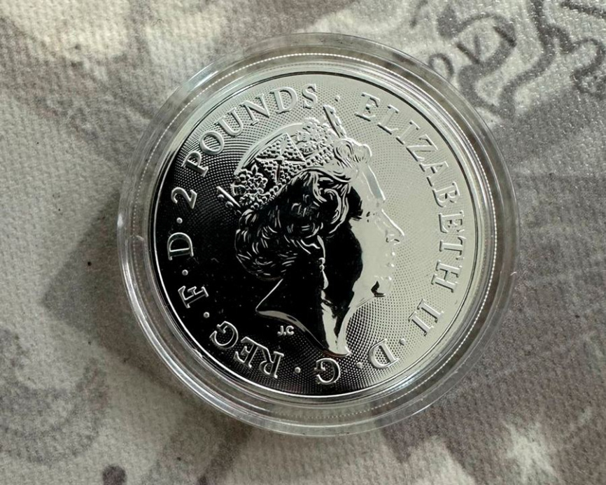 Два дракона - Англия, 2 фунта, 2018 год фото 4