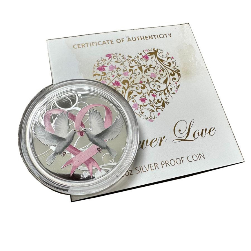 Любовь навсегда (голуби) - о.Кука, 2011 год, 1/2oz фото 2