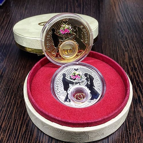 Свадебная монета, 2 доллара, о. Ниуэ, 2013 год фото 4