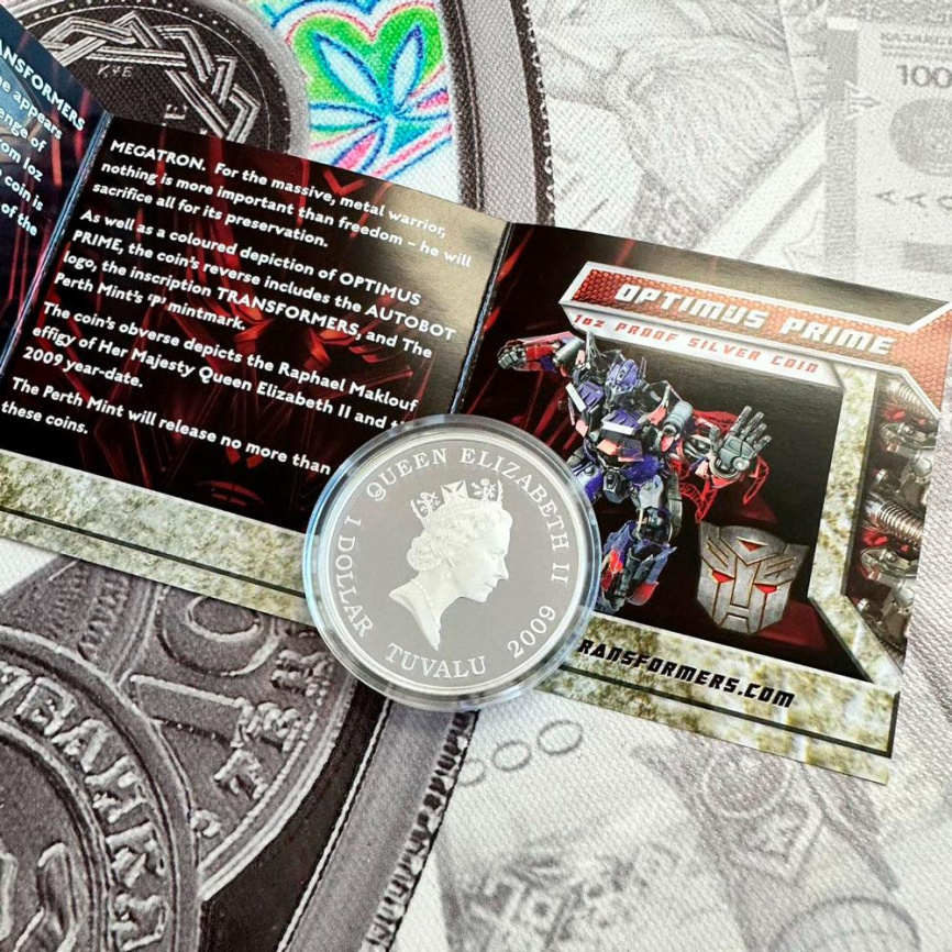 Оптимус Прайм. Трансформеры - Тувалу, 1 доллар, 2009 фото 4