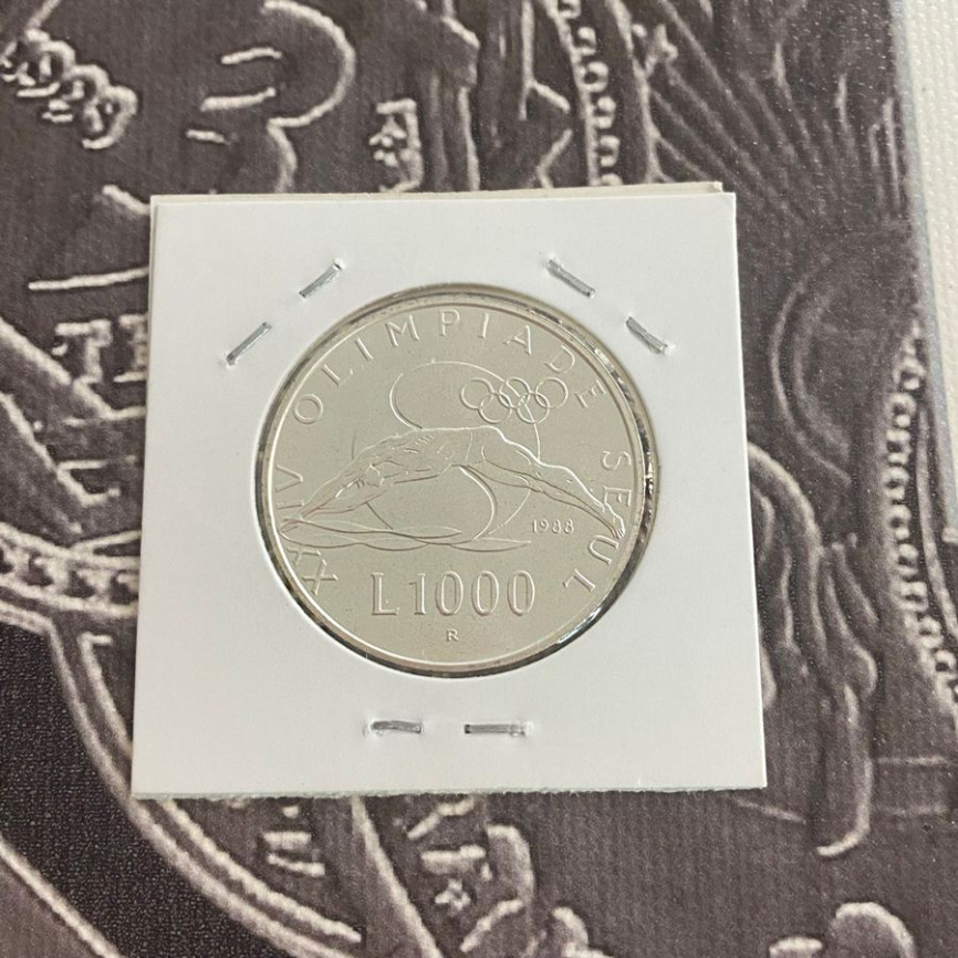 Сан-Марино 1000 лир 1988 - Олимпиада в Сеуле XXIV фото 3