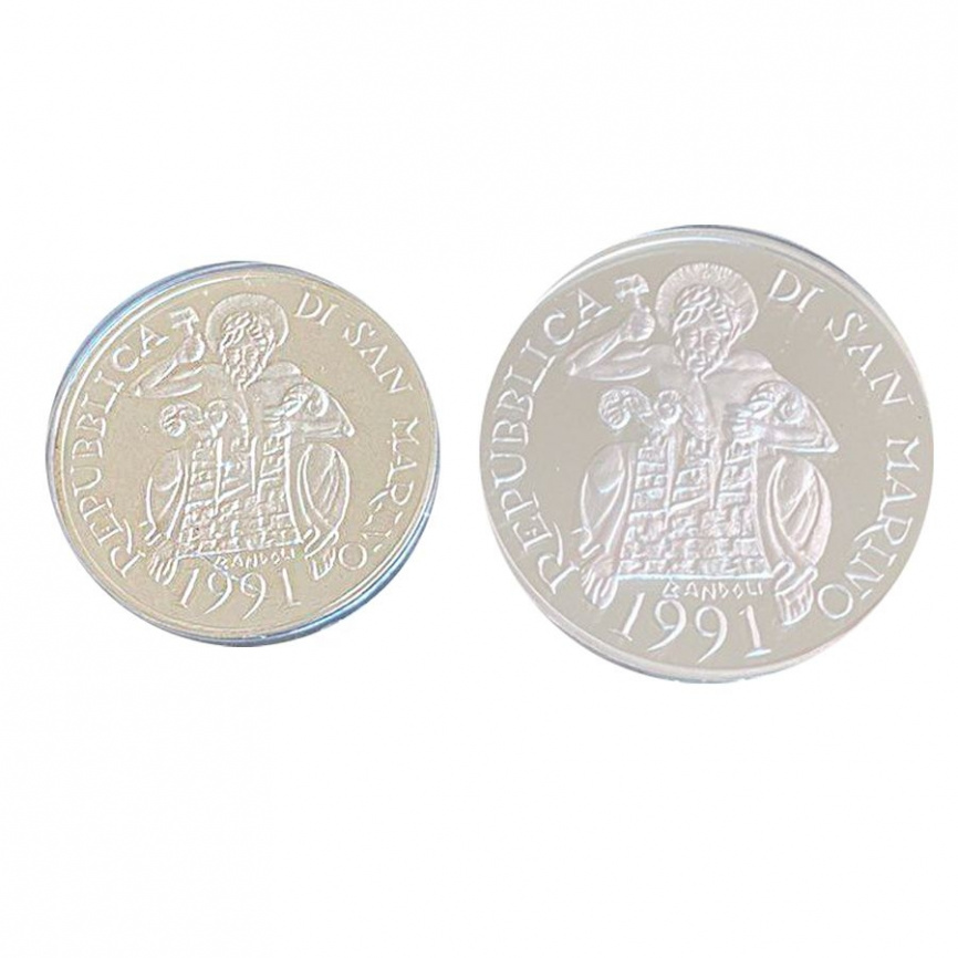 Набор Сан-Марино "Олимпийские игры в Барселоне 1992 год" - серебро, 500 и 1000 лир фото 2