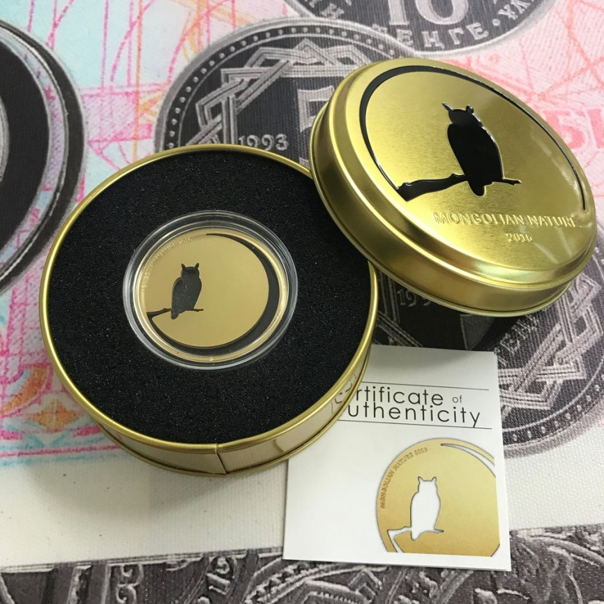 Сова, серия "Монгольская природа" - Монголия | 500 тугриков | 2016 фото 3