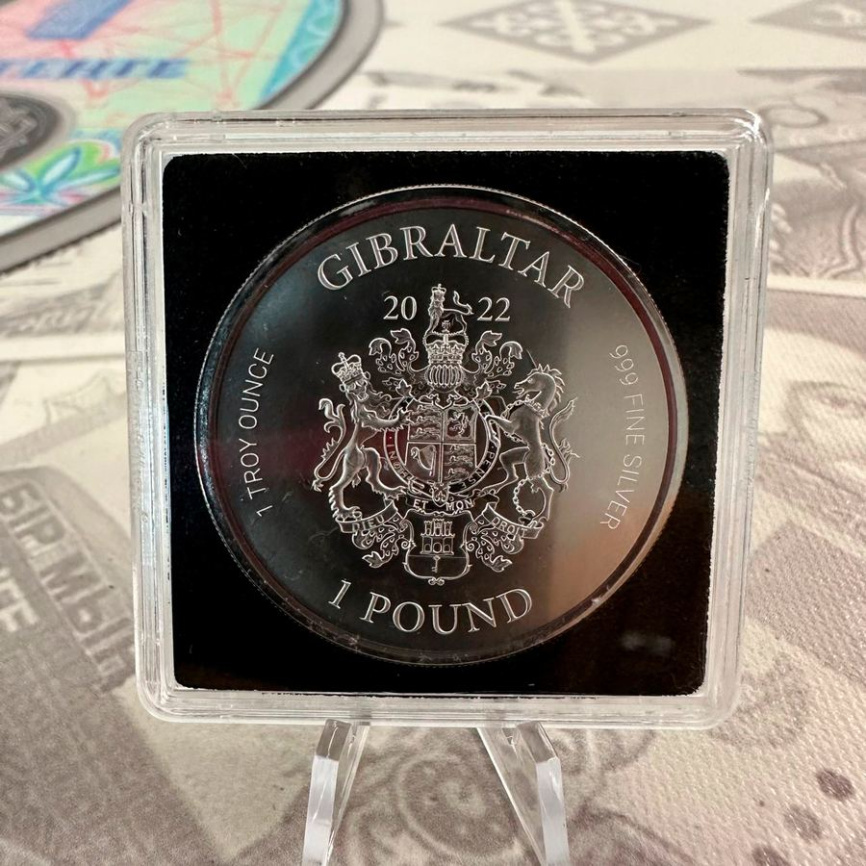 Леди Справедливость JUSTICE - Гибралтар, 1 фунт, 2022 год фото 4