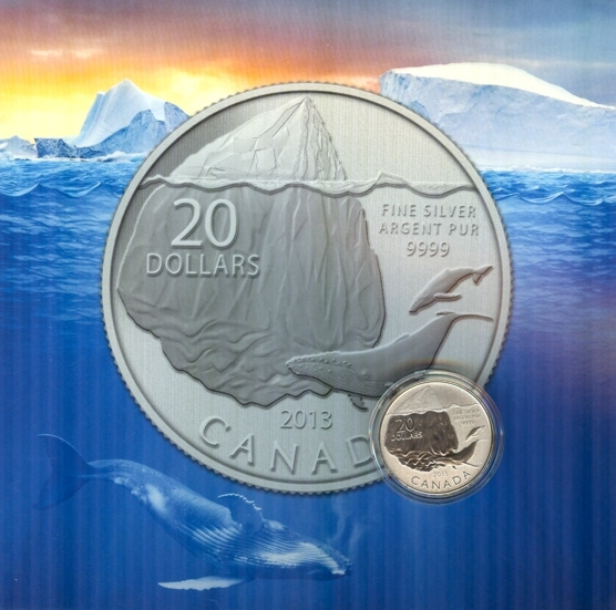 Киты, 20 долларов, Канада, 2013 год фото 3