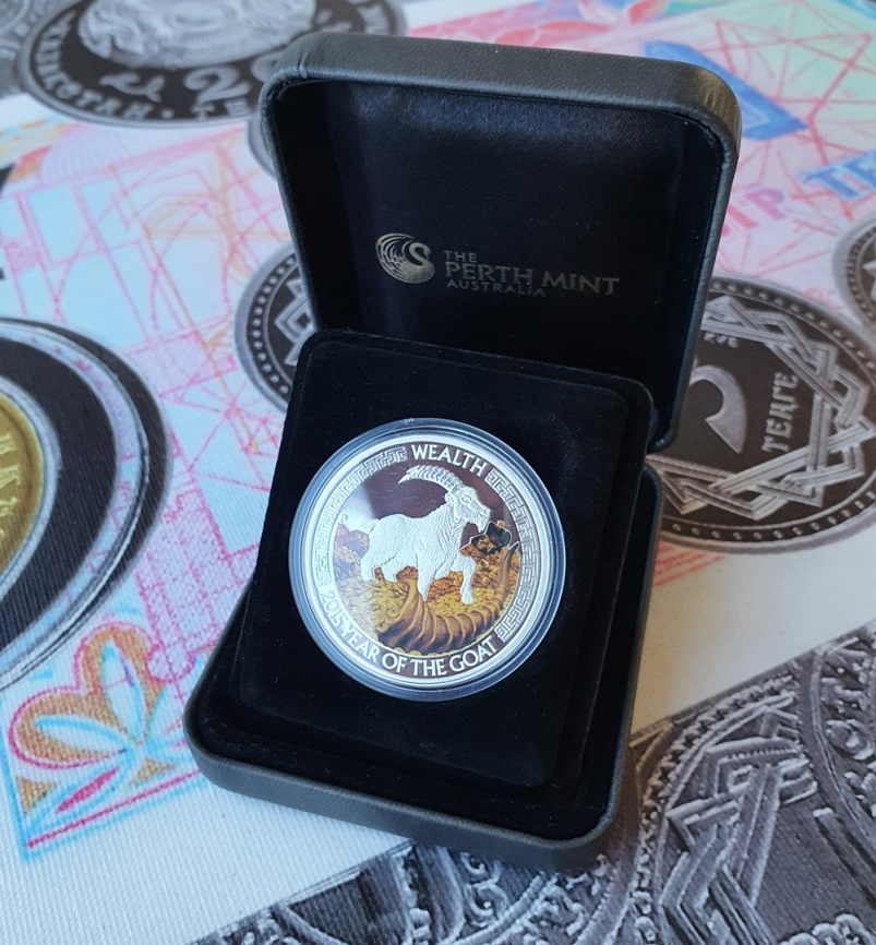 Год Козы WEALTH (БОГАТСТВО) - Тувалу, 1 доллар, 2015 год фото 4