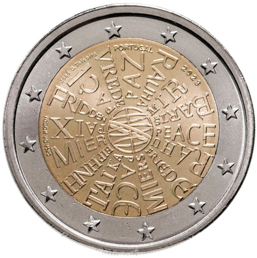 2 евро Португалия 2023 - Мир между народами фото 1