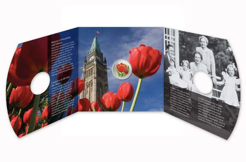 Тюльпан и божья коровка (блистер) - Канада, 25 центов, 2011 год фото 4