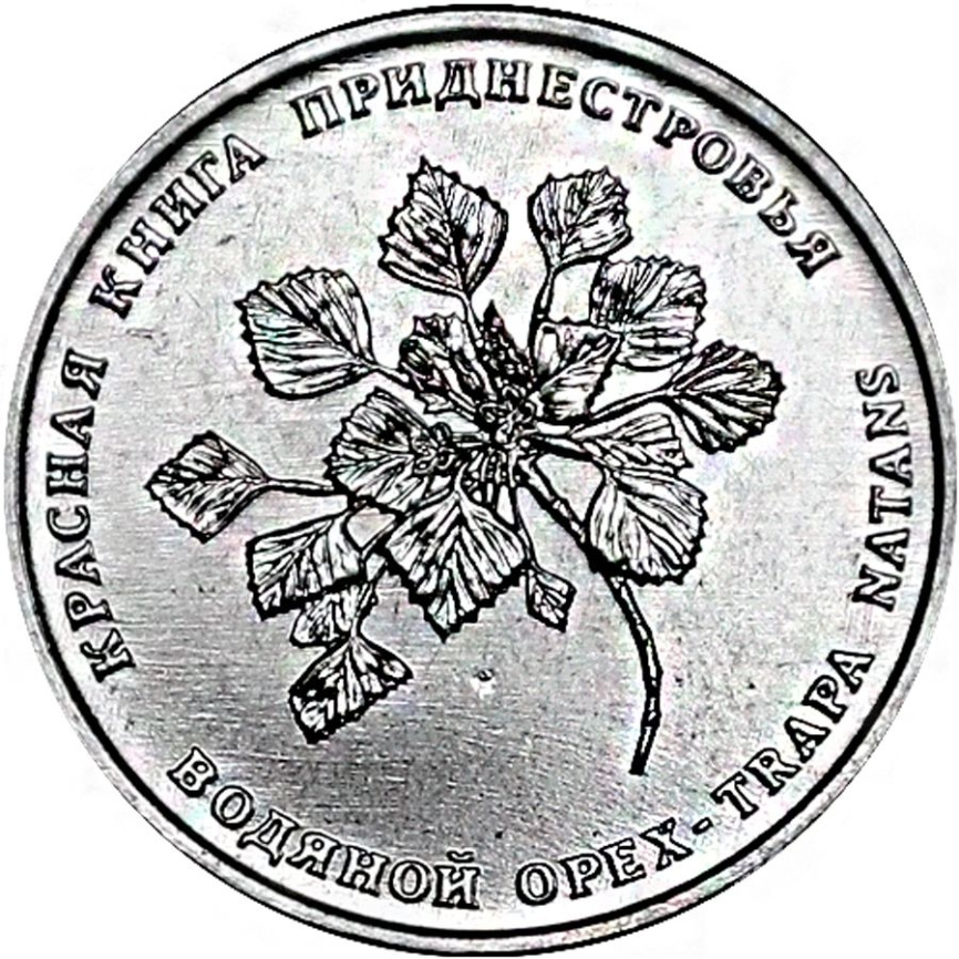 Водяной орех-Красная книга,1 рубль, Приднестровье, 2019 год фото 1